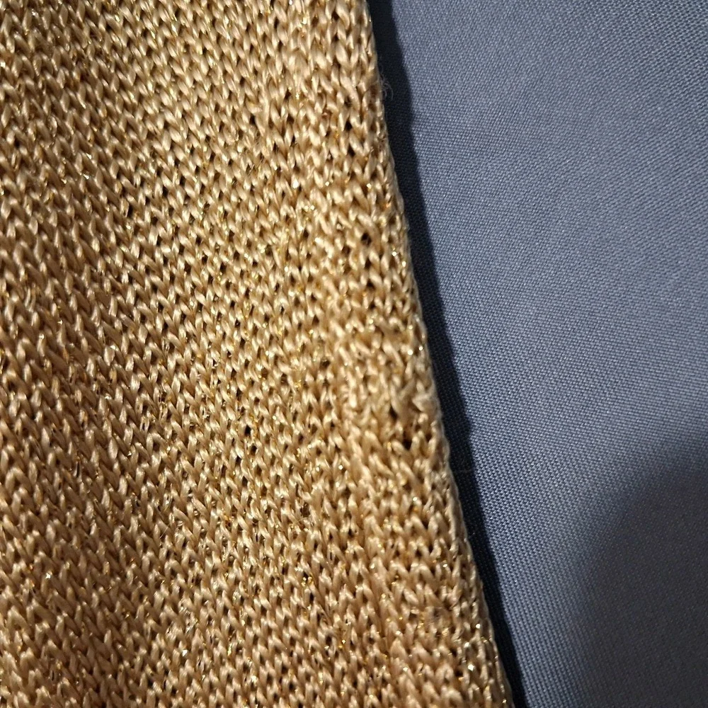 Vintage‎ Oscar De La Renta Gold Metalic Knit Cardigan Old Money Heritage Sz P/P